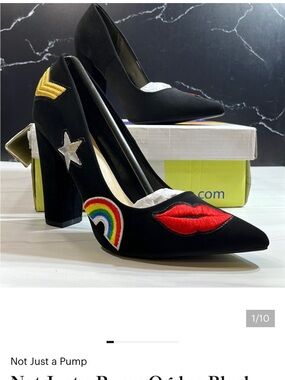 Not Just a Pump Ogden Black Pointed Toe Heel sz 6.5